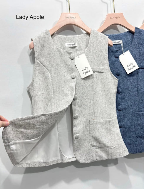 Button Down Tweed Vest